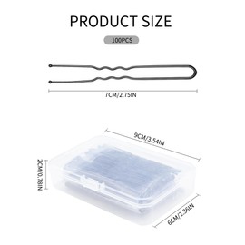 Kavya Hair Pins Black Brown Pack of 100 U-Shaped Bobby Pins Metal Hair Clips Women's 7 cm Hair Pins Updo Accessories Wedding Hair Styling Accessories for Women Girls