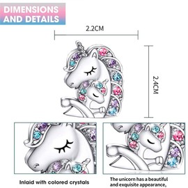 SONGDAI Unicorn Earrings for Girls Women Sterling Gold Hypoallergenic Cute Opal Earrings Christmas Birthday Party Jewelry Gift for Kids Daughter Granddaughter Niece