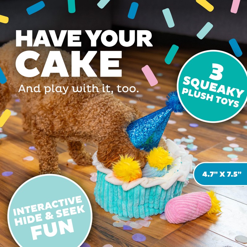 Outward Hound Hide A Birthday Cake, Plush Puzzle Birthday Themed