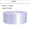 YASEO 1 1/2 Inch White Solid Satin Ribbon, 50 Yards