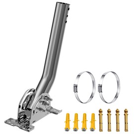 Universal Heavy-Duty Pole Mount, Rustproof Stainless Steel J-Pipe Antenna Mount for Wall, Eave, or Roof Mounting, Compatible with Outdoor TV Antennas,Wireless Bridge, Weather Station (1.38" x 12")