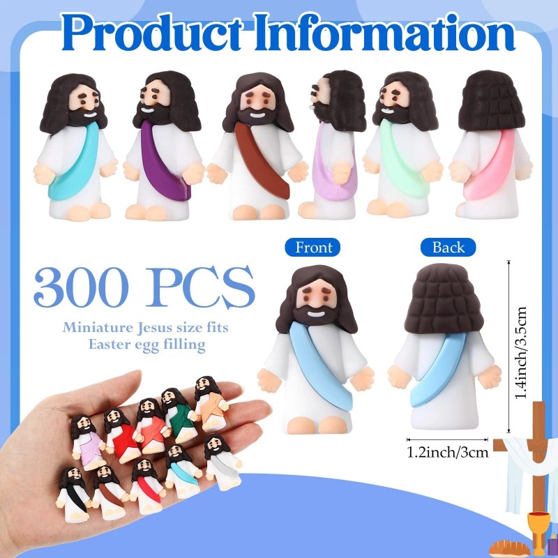 Bememo 300 Pcs Little Jesus Figures Bulk Original Design Mini