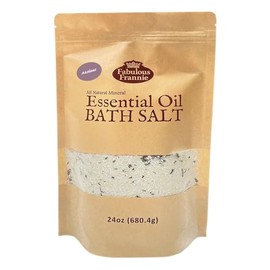 Fabulous Frannie Aromatherapy Anxious Essential Oil Mineral Bulk Bath Salt Made with Lavender, Bitter Orange, Bergamot and Clary Sage 24oz