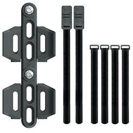SKS GERMANY CAGE SHIFTER+ adapter for bottle cage (for moving the bottle cage, made of polycarbonate/TPO, flexible fastening system thanks to side mounts, rubberised straps, 34g), Black