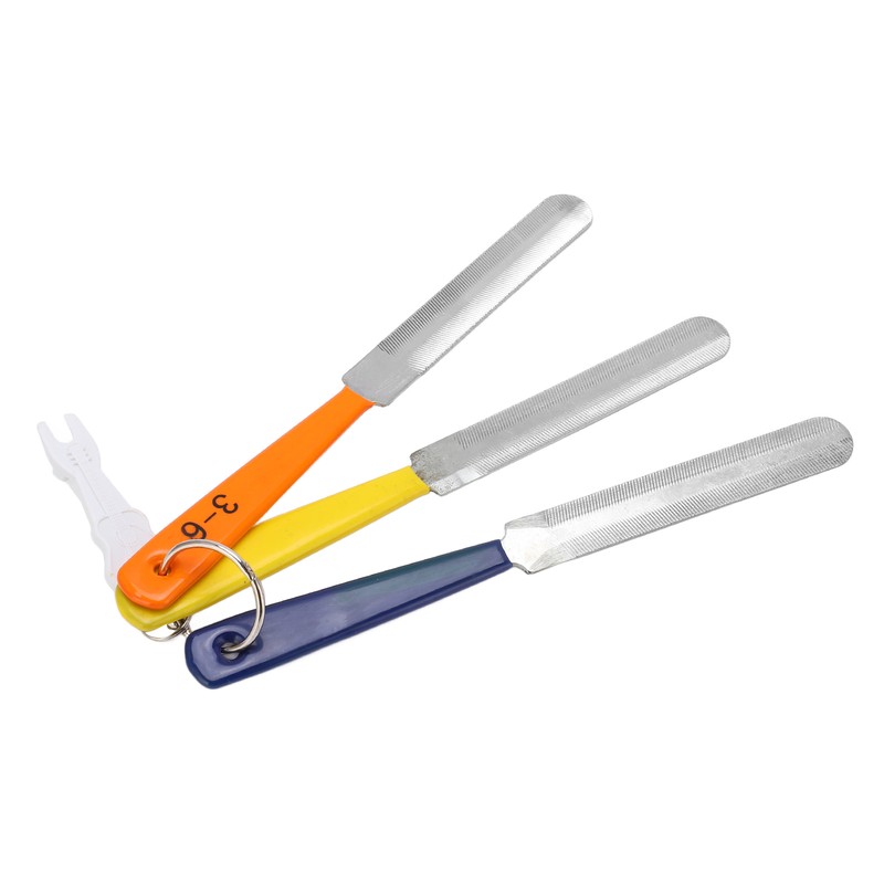 3pcs Nut File Tapered Cutting Edge Comfortable Handle Double Sided