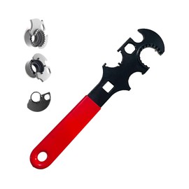 BYH Multifunctional Lock Spanner Wrench, 11.5in Spanner Wrench Armorer Wrench Castle Nut Wrench with Non-Slip Rubber Handle for Removal Installation Tool