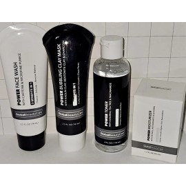 Global Beauty Care 4pc Global Beauty Care POWER  Face Wash, Moisturizer, Toner & Bubbling Clay Mask