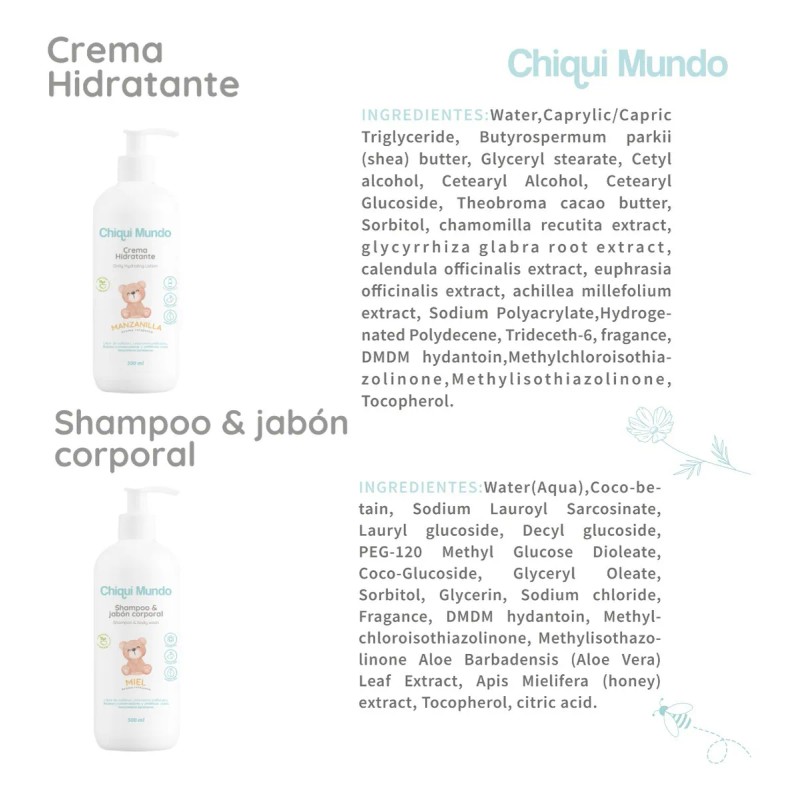 Set Crema & Shampoo Para Bebé (manzanilla Y Miel, 500ml