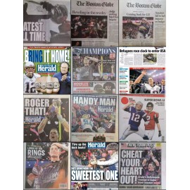 Champion New England Patriots Superbowl LIII/ Champions Newspaper Varieties  - Boston Globe - Lords Of The Rings