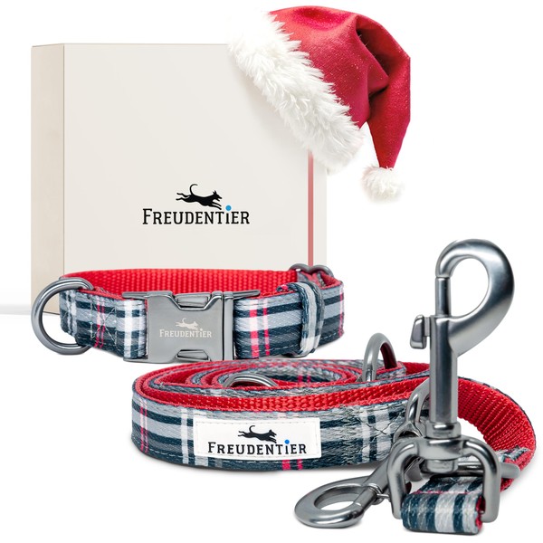 Freudentier dog lead (2 m) and dog collar in a