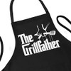 BILMASEE GRILLFATHER Baking Black Aprons for Men Chef Cooking Apron