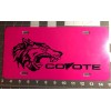 Coyote License Plate Black/white Vinyl