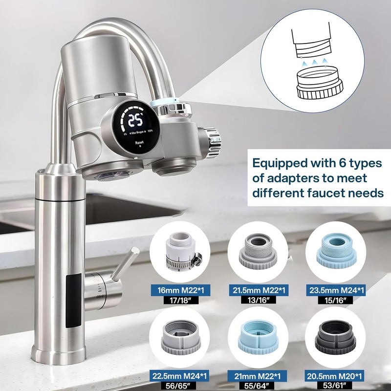 WOOLUCK® Water Filter Tap with 3 Filter Elements, Water Filter
