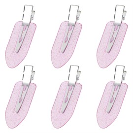 Mini Skater 6Pcs No Bend Hair Clip Makeup Pin Curl Clips No Crease Hair Clip for Hairstyle Bangs Waves Styling Hair Salon (Glitter Purple)