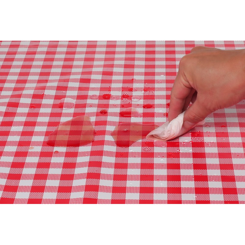 Oilcloth Tablecloth Washable Round 140 cm Red