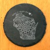 Wisconsin Mandala Coasters - Round Slate - set of 4