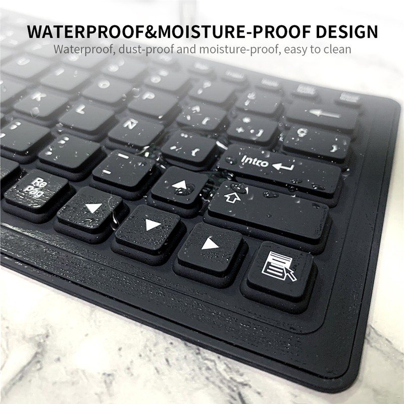 84 Keys Spanish USB Wired Silicone Keyboard Foldable Soft Silicone