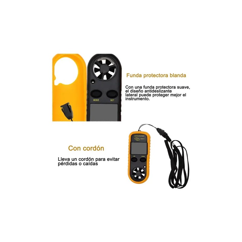 Anemómetro Digital Termómetro B-Max GM816 Medidor Portátil de Viento