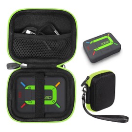 CaseSack CaseSack case for ZOLEO Satellite Communicator, Black with Green Zip to Match ZOLEO, mesh Accessory Pocket (Black with Green Zip)