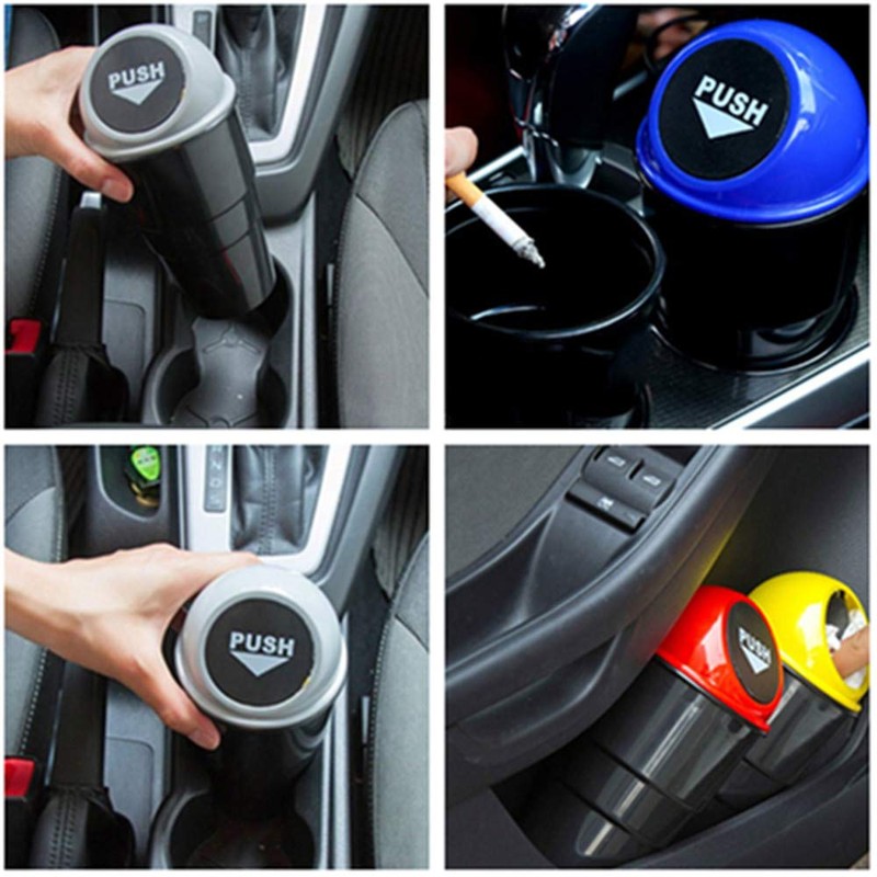 AISIBO Car Trash Can with Lid, Automotive Cup Holder Mini