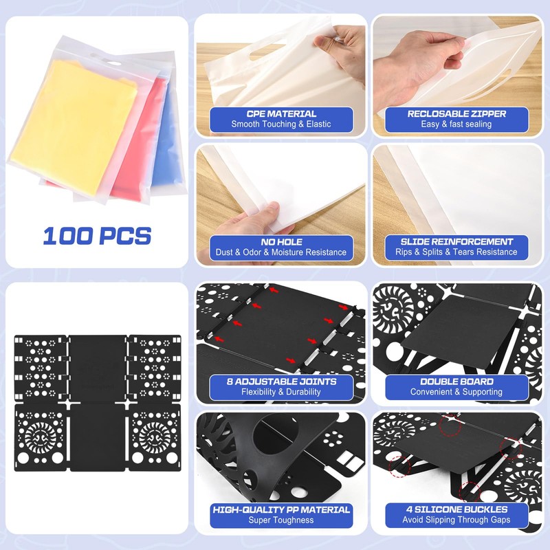BoxLegend Shirt Folder Board V3 with Shirt Bags Zipper 11x14