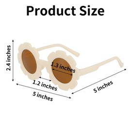Kids Sunglasses, Round Flower Glasses for Girls and Boys, Cute Outdoor Eyewear, Beach Holiday Accessories, Stylish Party Glasses, UV Protection for Toddlers and Children