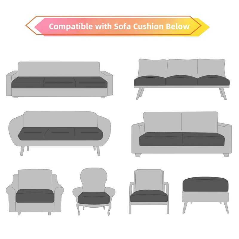 YISUN Waterproof PU Couch Seat Covers, Stretch Individual Seat Cushion