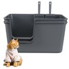 Xyskin 2-Pack Plastic Open Top Cat Litter Box, High Sides
