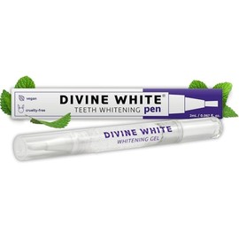 Divine White Snow Teeth Whitening Gel Pen with Brush Tip Applicator Includes 36% Carbamide Peroxide | Compact Design, Effective, Travel Friendly, Beautiful White Smile, Oral Care Teeth Whitening Pen