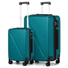 MILADA 2 Piece Luggage Sets, Hard Case Luggage set TSA Approved, Suitcase With Wheels Set 20 Inch Carry On Bag Luggage 28 Inch For Long Trip,Caribbean Blue