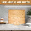 Bamboo Cutting Board Set for Kitchen Meal Prep & Serving,