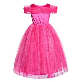 JerrisApparel New Cinderella Dress Princess Costume Butterfly Girl (4 Years, Rose with Accessories)