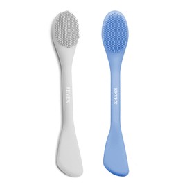 REVEX Pore Cleaning Brush,Face Scrubber,Exfoliating Pore Scrubber,Silicone Face Mask Applicator,Mask Applicator Tool for Facial Mud,Face Brush for Women Men. (Sky Blue+Gray)