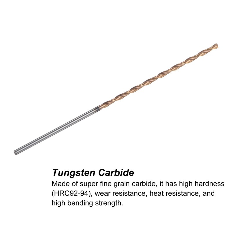 sourcing map Spiral Drill Bit 2.2 mm Titanium Coating Solid