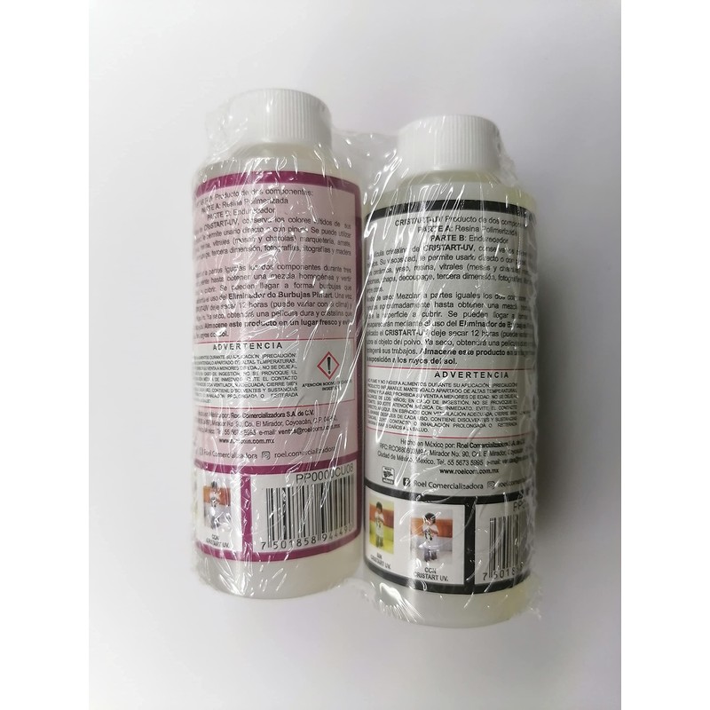 Resina Epoxica Transparete Cristart-UV (Parte A 120 ml + Parte