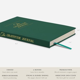 The Gratitude Journal : Five Minutes a Day for More Happiness, Positivity, Affirmation, Productivity, Mindfulness & Self Care - A Simple Undated Hardcover Daily Guide Planner and Effective Gratitude