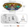 ARTZONE Tiffany Ceiling Lights, Stained Glass Ceiling Light 3-Lights 16