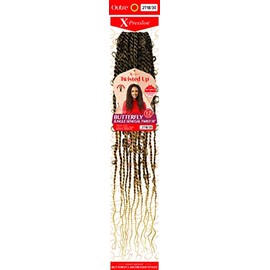 Outre Braids X-Pression Twisted Up Crochet Loop Distressed Styles BUTTERFLY JUNGLE SENEGAL TWIST 18" (5-PACK, MAC)