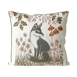 Kelly Stevens-McLaughlan, Country Lane Fox # 3, Earth, Decorative Cushion / Pillow Cover, Zippered Base, Full Piping, 18 Inches x 18 Inches
