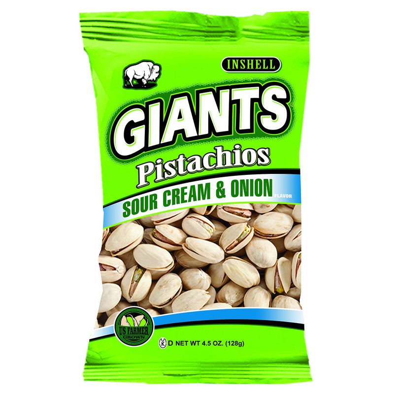 GIANTS Sour Cream and Onion Pistachios - 4.5 oz. Bags