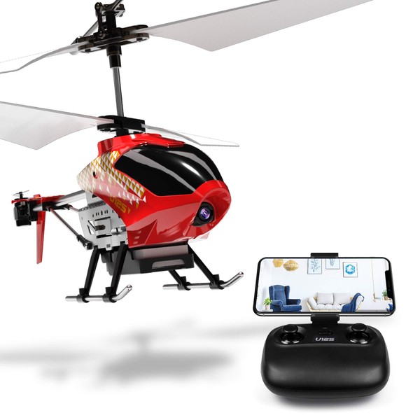 Cheerwing U12S Mini RC Helicopter with Camera Remote Control Helicopter for Kids and Adults (Red)