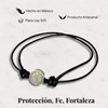 TClaudia, Pulsera San Benito de Plata 925 oxidada, medalla San