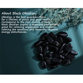 XIANNVXI Black Obsidian Crystal Stones Natural Irregular Polished Tumbled Stones Bulk Crystals Gemstones Vase Filler Decorative Stones Reiki Palm Energy Stones 100 Gram