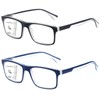 Missfive 2-Pack Mens Light Multifocus Progressive Reading Glasses Blue Light