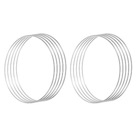 YOKIVE 10 Pcs Metal Dream Catcher Rings, Round Floral Wreath, Handmade and Decoration, Great for DIY Home Wedding Christmas (Silver Tone, 8 Inch)