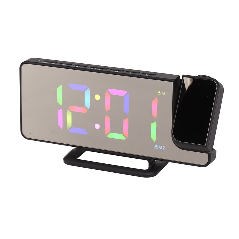 Digital Clock RGB LED Large Screen Mirror Projection Multifunctional Table