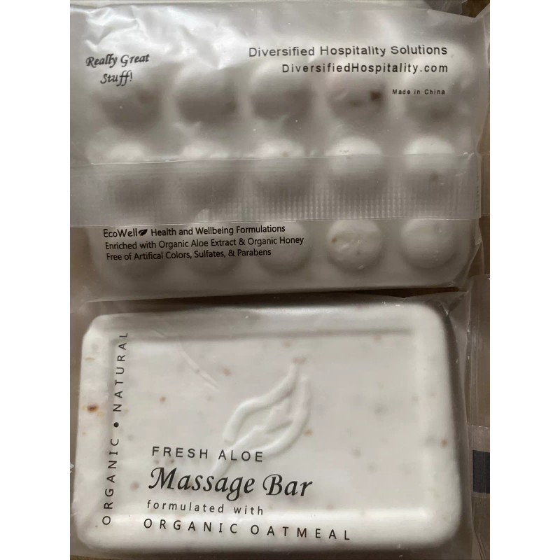 EcoWell Fresh Aloe Organic Oatmeal Massage Soap Bar - Lot