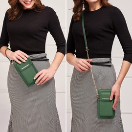 Dasein Crossbody Bag Phone Purse Handbag for Women Shoulder Bag Credit Card Wristlet Wallet with Multi Pockets (Dark Green-1 New)