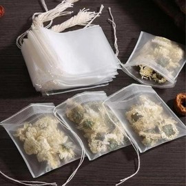 100pcs Non-woven Fabric Disposable Tea Filter Bag, Clear Drawstring Tea Bag, Empty Tea Infuser Bags For Loose Leaf Tea, Coffee, Spice, Herbs