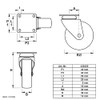 Dörner + Helmer Set of 20 Furniture Castors 30 mm